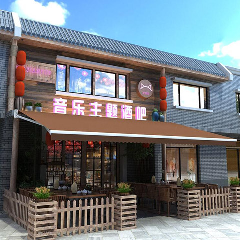 伸縮遮陽篷，夏季店鋪室內(nèi)減溫好選擇